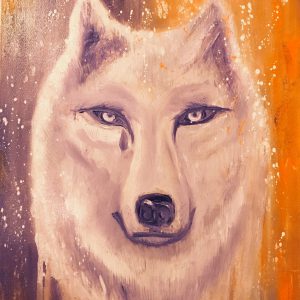 “Alpha, the wise white wolf”