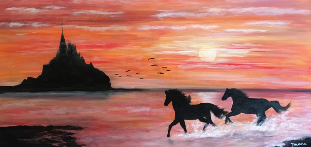 “Chevaux au Baie du Mont Saint Michel “