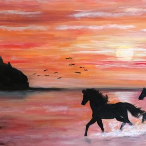 “Chevaux au Baie du Mont Saint Michel “