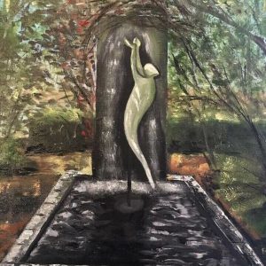 Fountain in the Sericourt Gardens, France