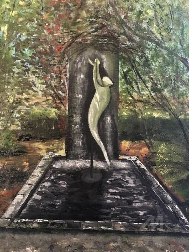 Fountain in the Sericourt Gardens, France