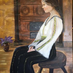 Romanian country girl,(self portrait )
