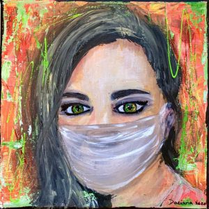 Self-Portrait wearing a mask