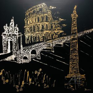The fall of Dacia (gold and silver leaf)