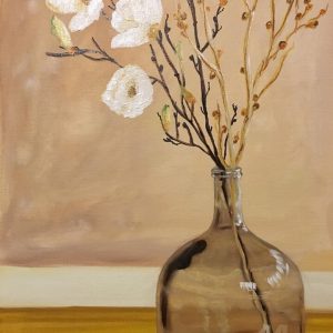 Vase with cerise flower