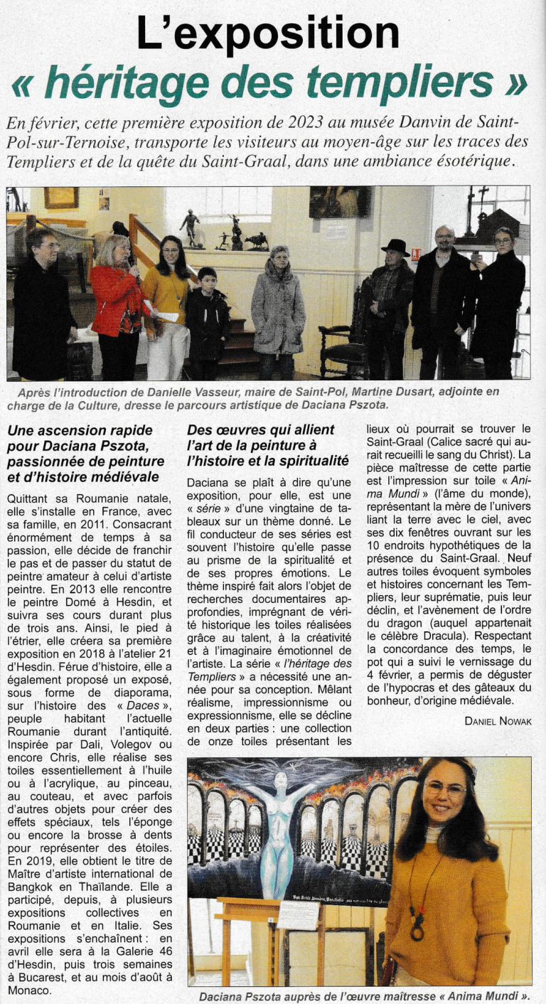 The exhibition “Legacy of the Templars” Saint Pol sur Ternoise, Hauts-de-France, France