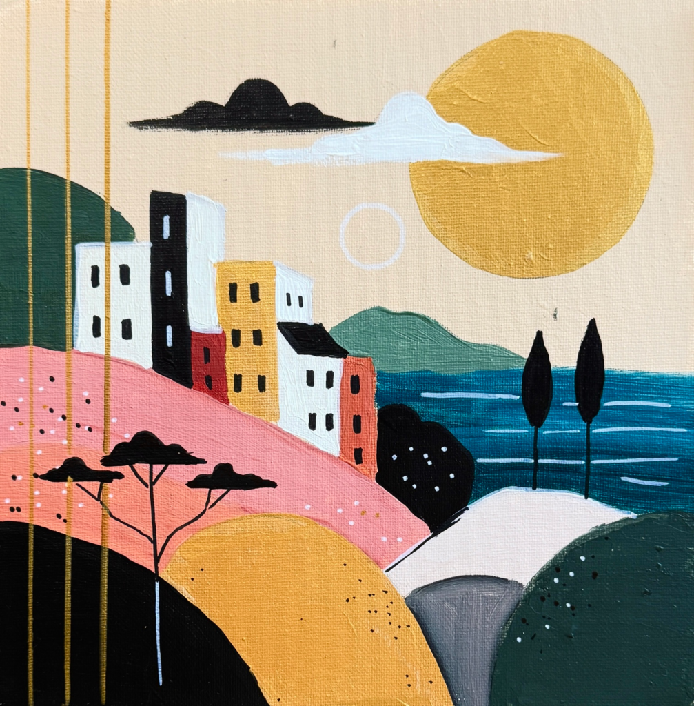Elsewhere — acrylic painting by Daciana Androne, Rémanence collection